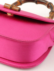 Satin Mini Bamboo 2-Way Bag, Pink