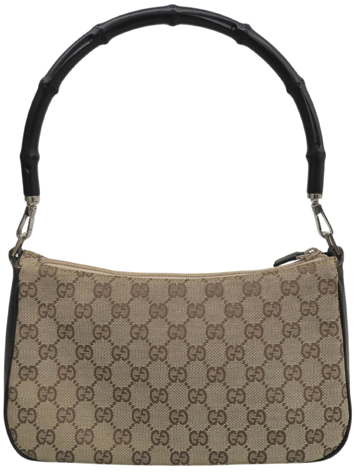 キャンバスGGパターンバンブーハンドルバッグ ベージュ