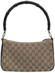 キャンバスGGパターンバンブーハンドルバッグ ベージュ