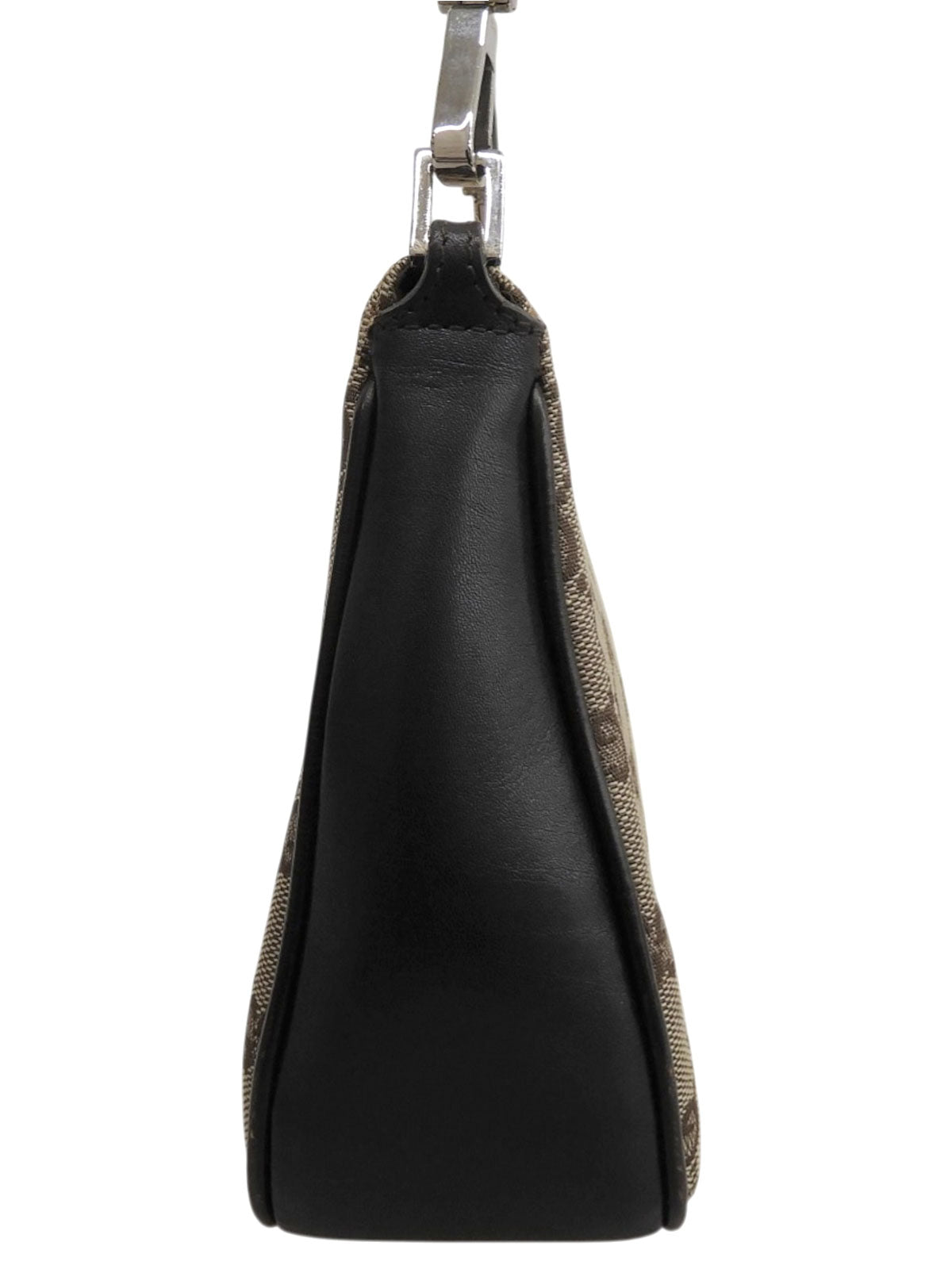 Canvas GG Pattern Bamboo Handle Bag Beige
