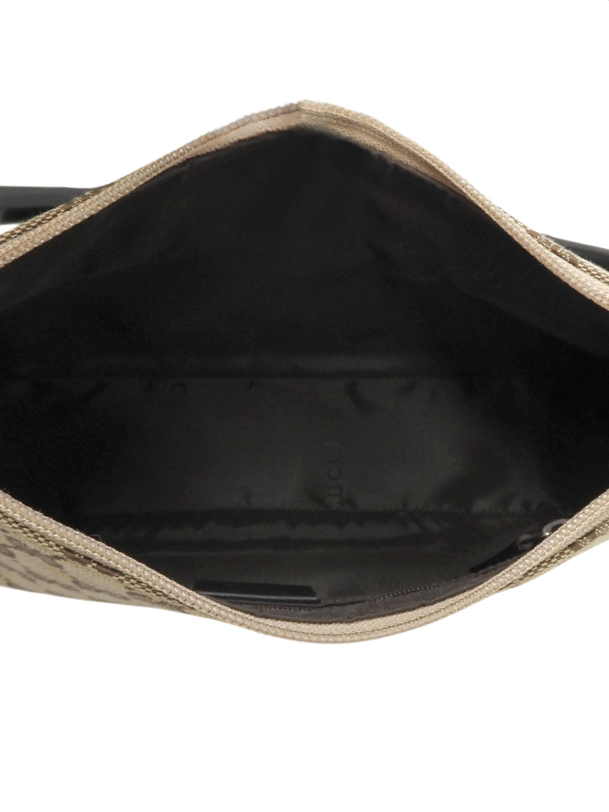 Canvas GG Pattern Bamboo Handle Bag Beige
