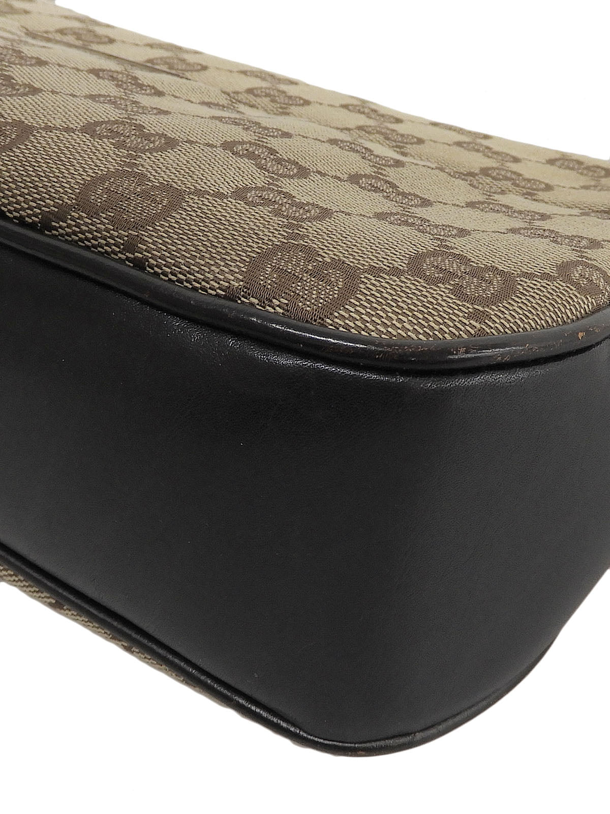 キャンバスGGパターンバンブーハンドルバッグ ベージュ