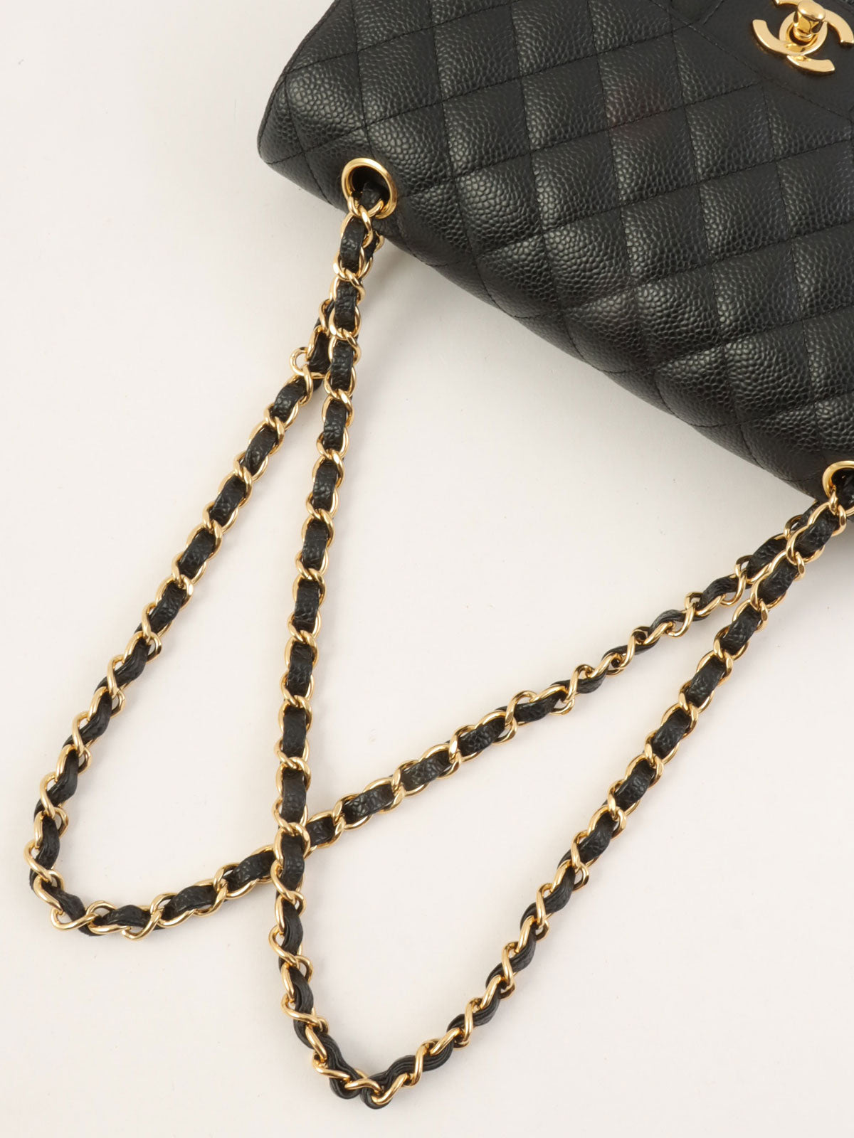 2007 Caviar Skin Classic Flap Chain Bag 25cm Black