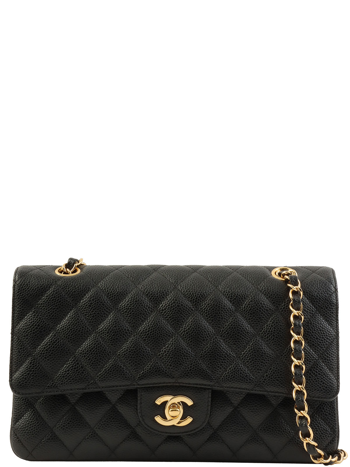 2007 Caviar Skin Classic Flap Chain Bag 25cm Black
