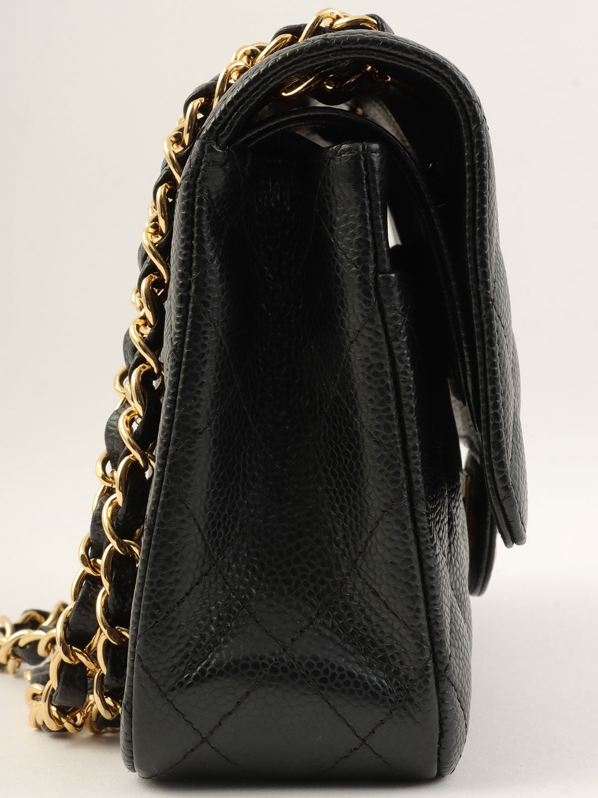 2007 Caviar Skin Classic Flap Chain Bag 25cm Black