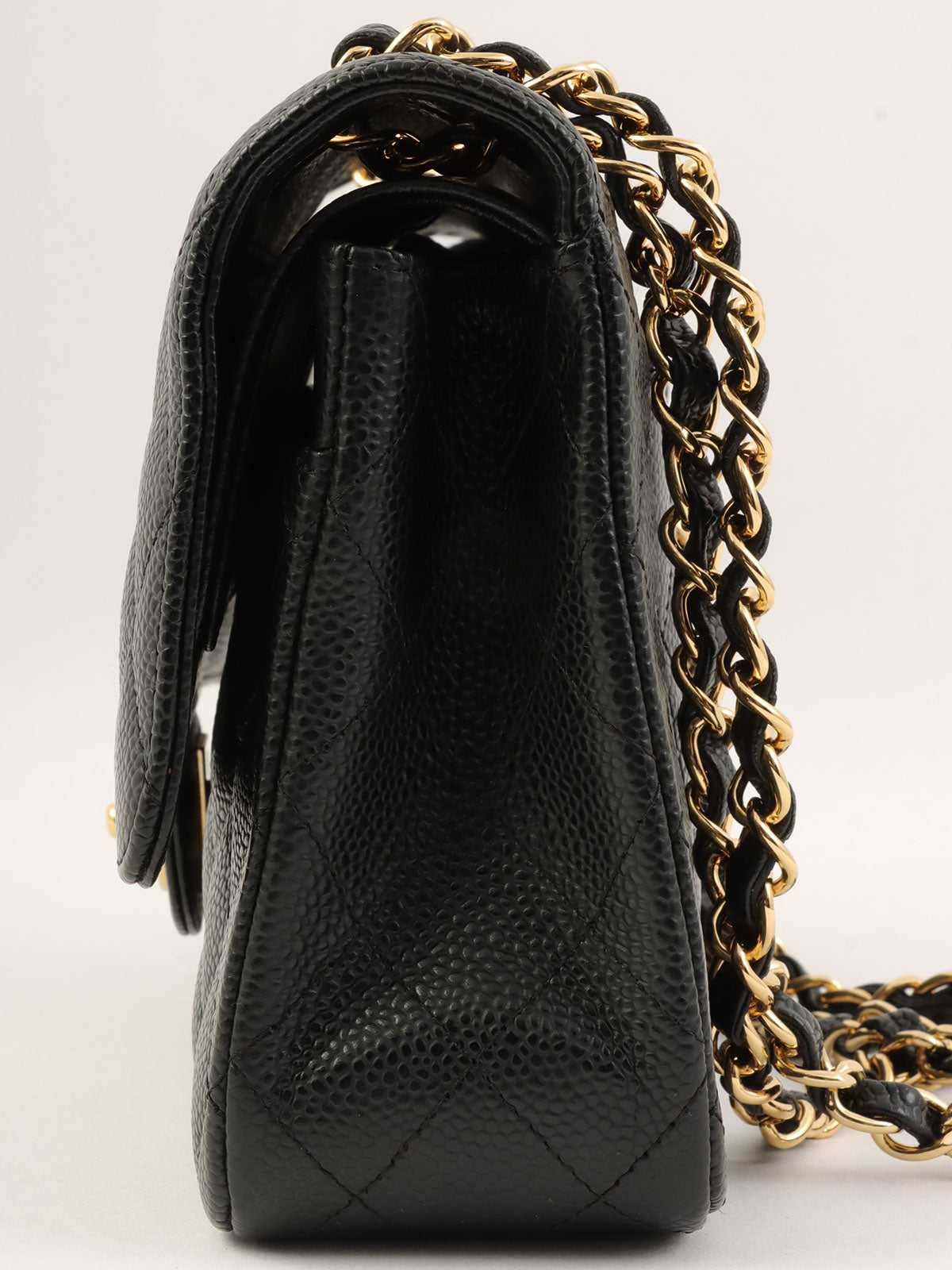 2007 Caviar Skin Classic Flap Chain Bag 25cm Black