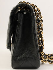 2007 Caviar Skin Classic Flap Chain Bag 25cm Black