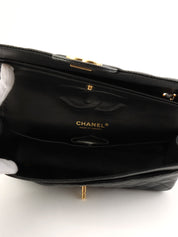 2007 Caviar Skin Classic Flap Chain Bag 25cm Black