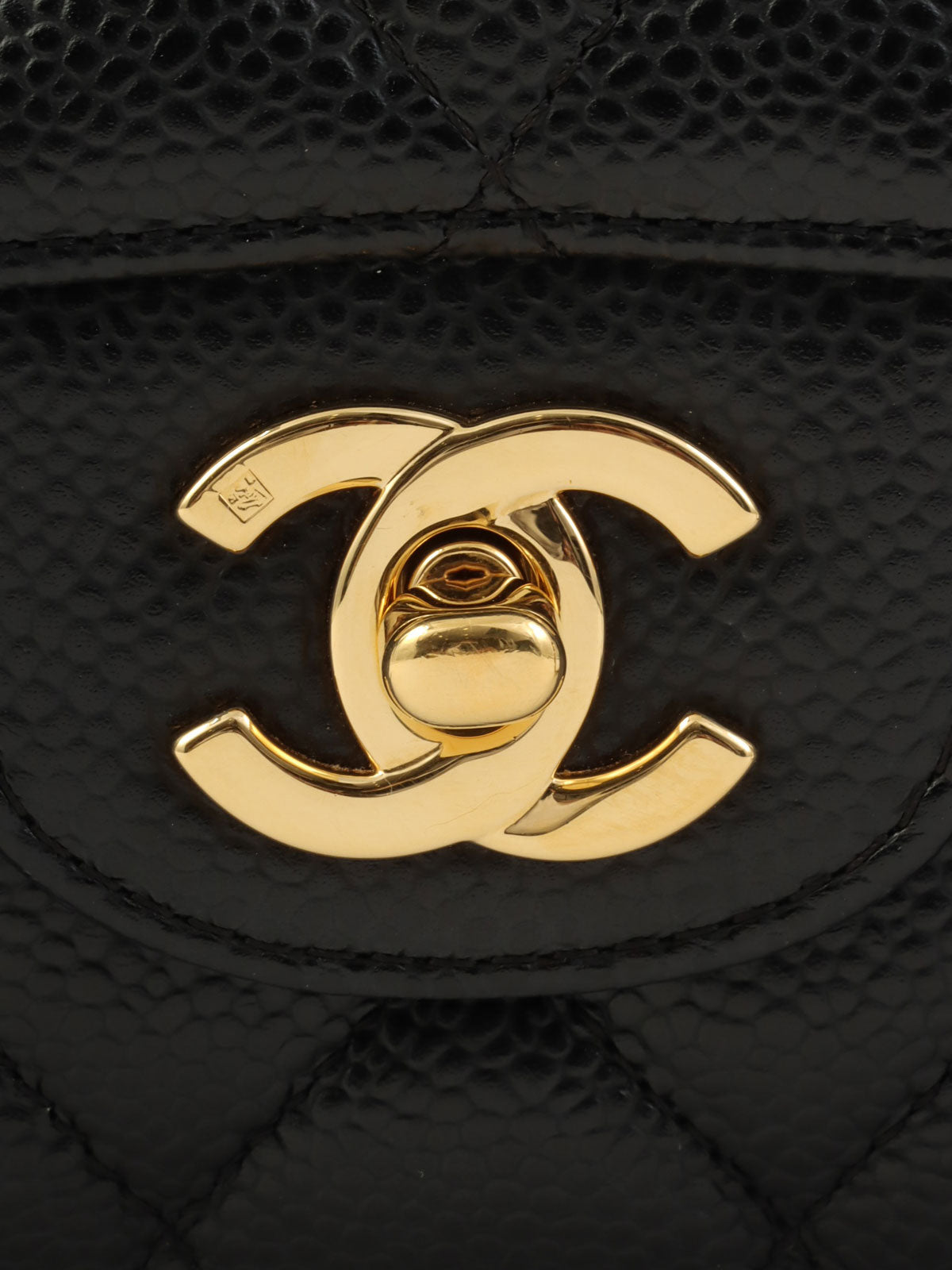 2007 Caviar Skin Classic Flap Chain Bag 25cm Black