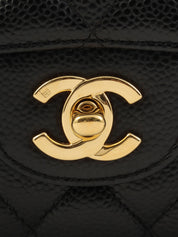 2007 Caviar Skin Classic Flap Chain Bag 25cm Black