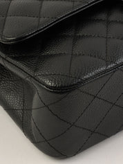 2007 Caviar Skin Classic Flap Chain Bag 25cm Black