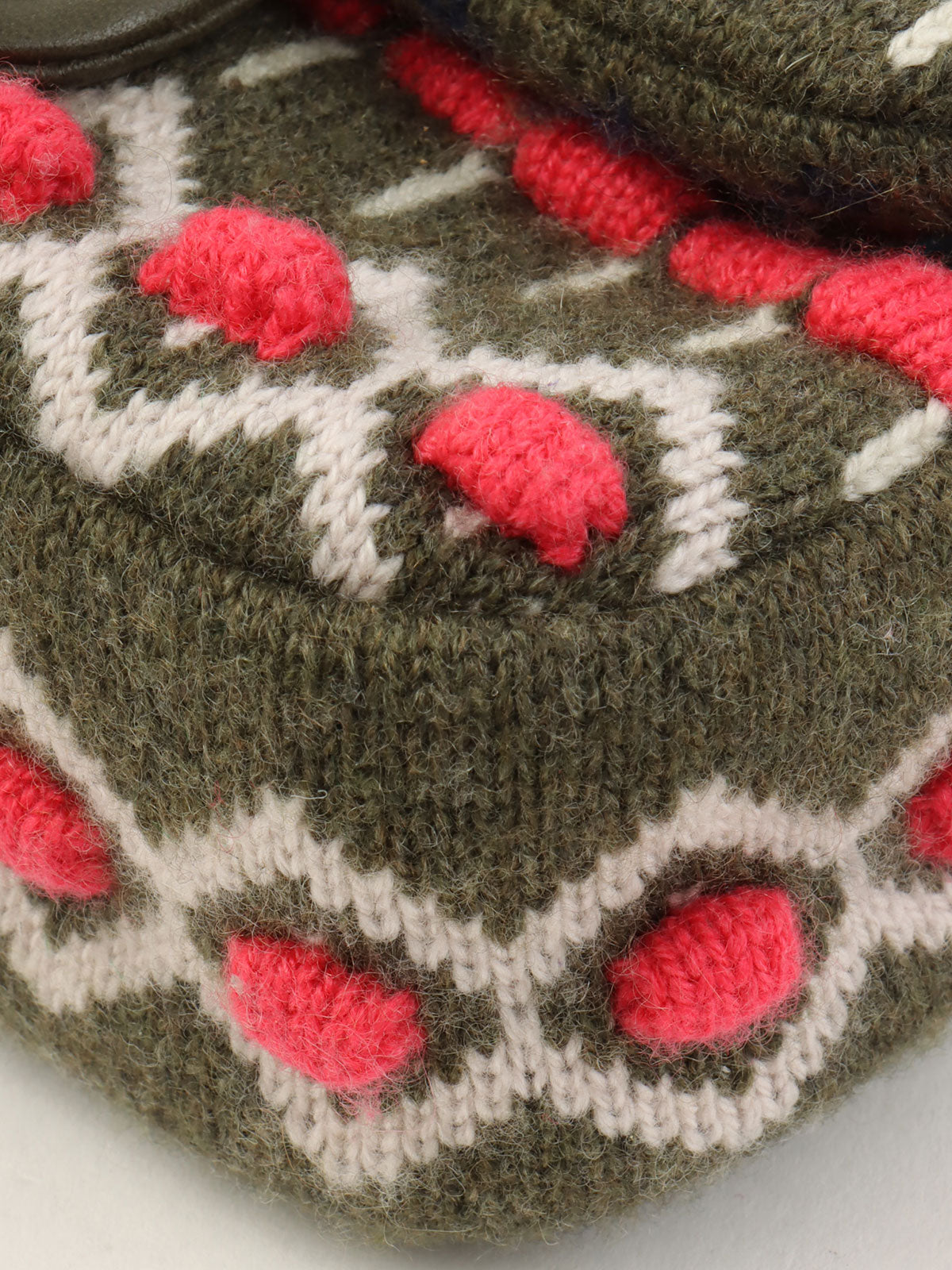 2015年頃製 CCマークプレートニットミニチェーンショルダーバッグ カーキ/マルチ