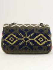 2015年頃製 CCマークプレートニットミニチェーンショルダーバッグ カーキ/マルチ