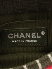 2015年頃製 CCマークプレートニットミニチェーンショルダーバッグ カーキ/マルチ