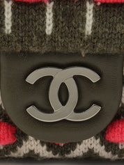 2015年頃製 CCマークプレートニットミニチェーンショルダーバッグ カーキ/マルチ