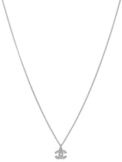 2006年製 ラインストーンCCマークプレートネックレス シルバー