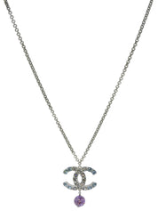 2008年製 マルチカラーストーンCCマークネックレス シルバー/マルチ