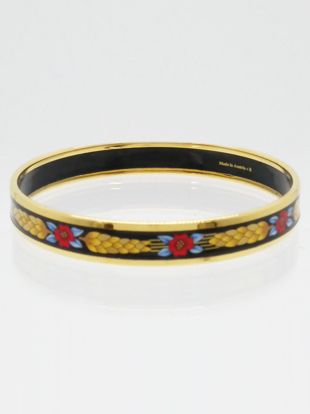 Black/Gold Enamel Bangle