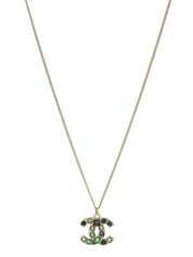 2007 Made Color Stone CC Mark Necklace Gold/Green/Blue