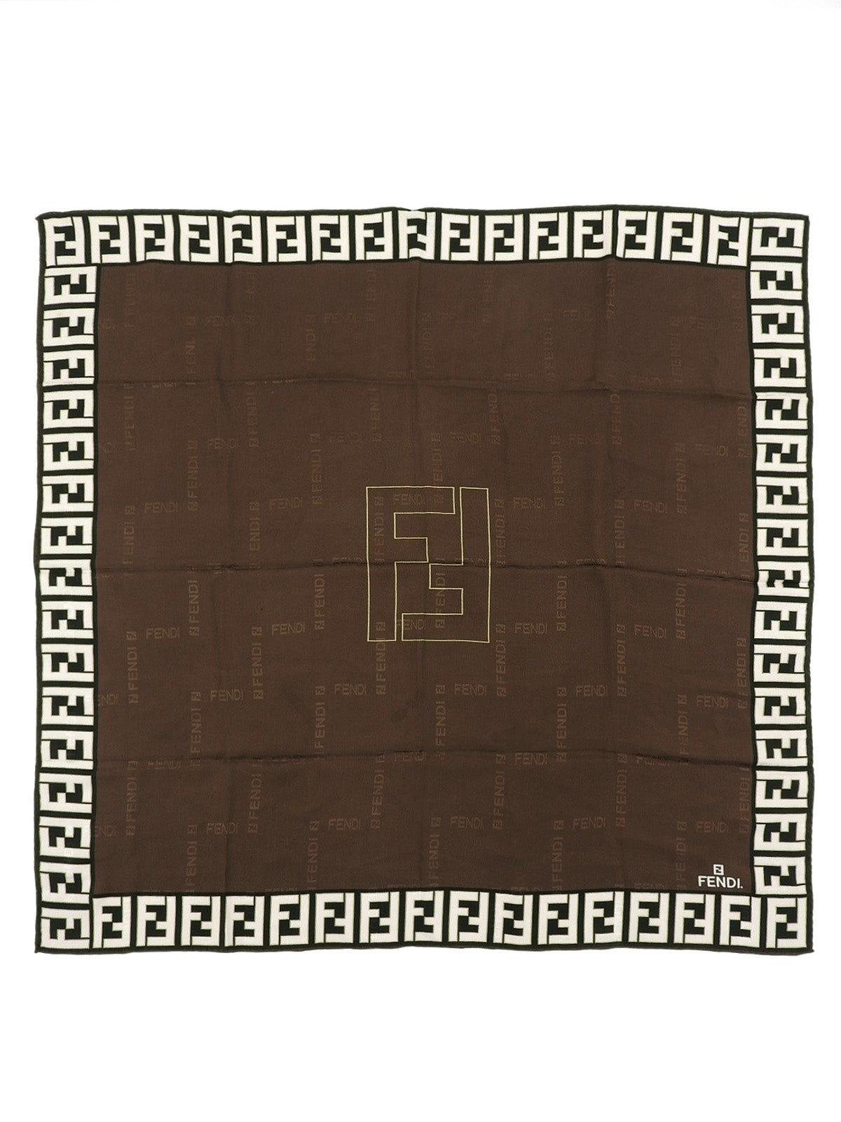 FF Zucca Pattern Scarf Brown