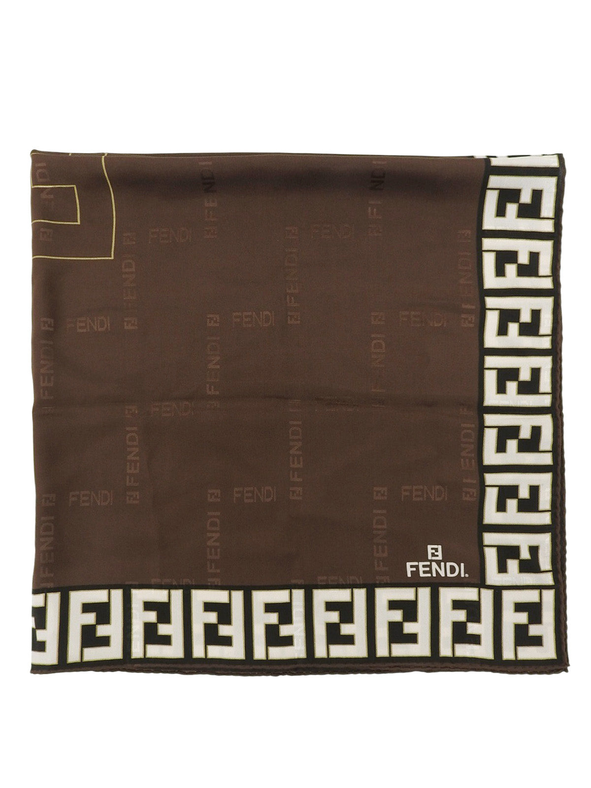 FF Zucca Pattern Scarf Brown