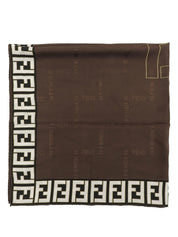 FFズッカパターンスカーフ ブラウン