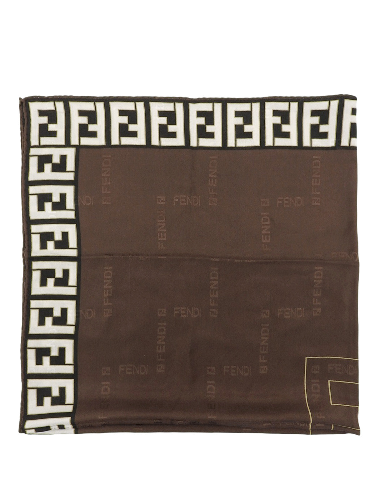 FF Zucca Pattern Scarf Brown