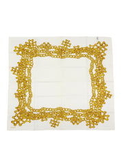 CCマークチェーンパターンスカーフ オフホワイト/ゴールド