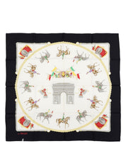 マルチモチーフマカダムパターンスカーフ ホワイト/ブラック