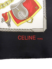 マルチモチーフマカダムパターンスカーフ ホワイト/ブラック