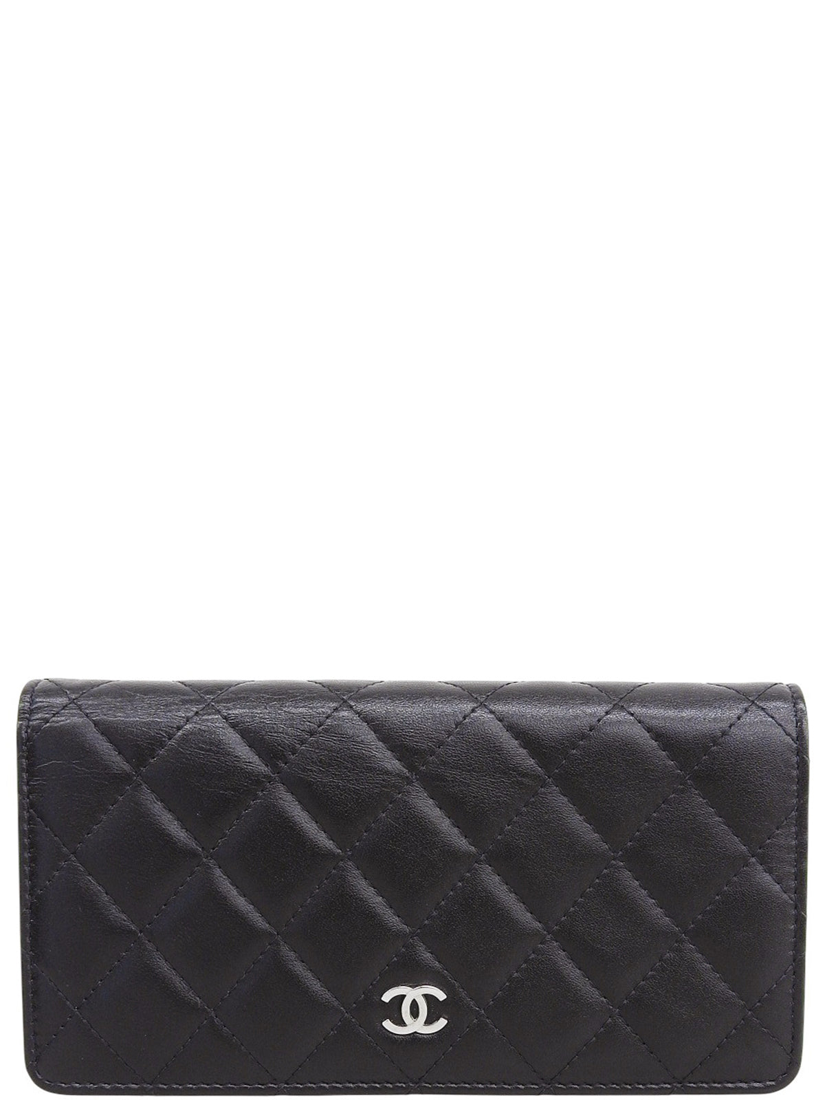 2010年出品，Matelasse Stitch CC Mark 长款钱包，黑色