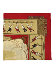 カレ140 Les Plaisirs Du Froidパターン レッド/ベージュ