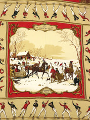 カレ140 Les Plaisirs Du Froidパターン レッド/ベージュ