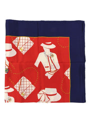 マドモアゼルパターンスカーフ レッド/ネイビー/マルチ
