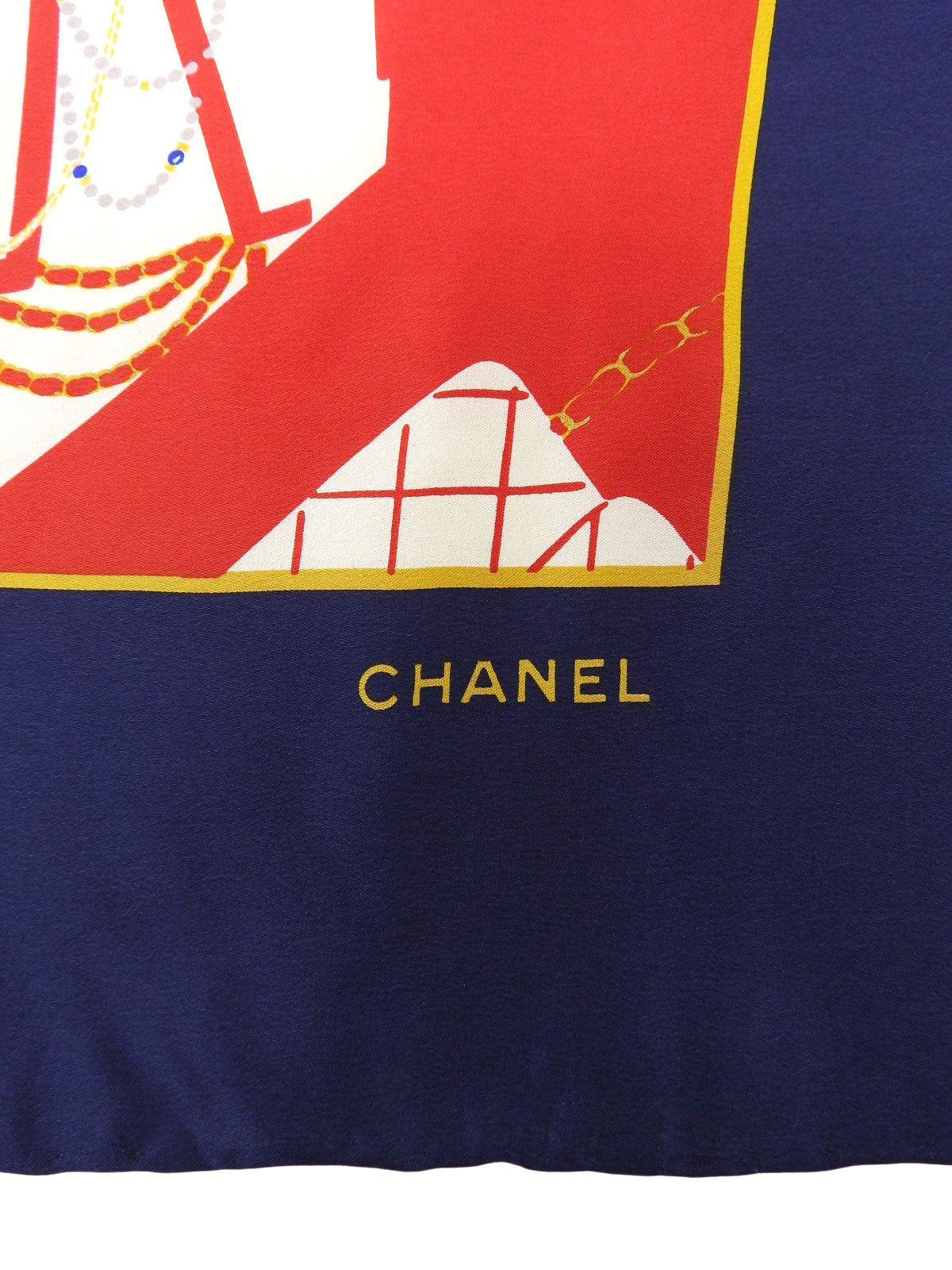 マドモアゼルパターンスカーフ レッド/ネイビー/マルチ