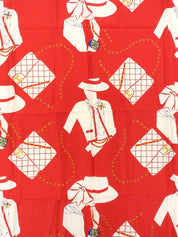 マドモアゼルパターンスカーフ レッド/ネイビー/マルチ