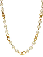 1995年製 パールオーバルデザインCCマークロングネックレス ゴールド