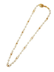 1995年製 パールオーバルデザインCCマークロングネックレス ゴールド