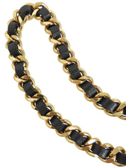 ラウンドCCマークプレートチェーンベルト ゴールド/ブラック