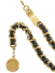 ラウンドCCマークプレートチェーンベルト ゴールド/ブラック