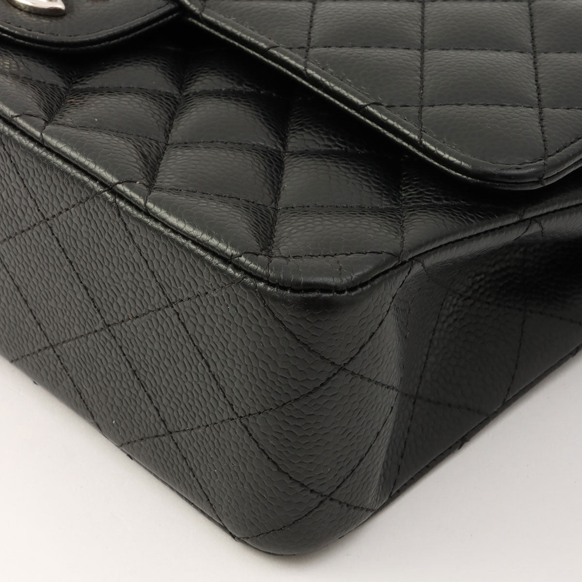 Caviar Skin Classic Flap Chain Bag 25cm, Black, Circa 2014
