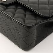 Caviar Skin Classic Flap Chain Bag 25cm, Black, Circa 2014