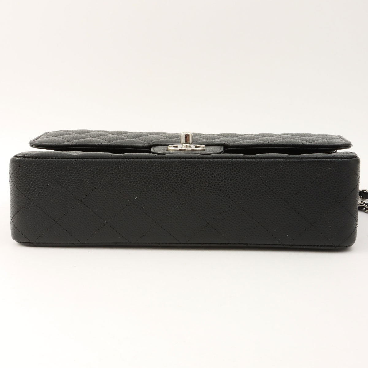 Caviar Skin Classic Flap Chain Bag 25cm, Black, Circa 2014