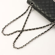 Caviar Skin Classic Flap Chain Bag 25cm, Black, Circa 2014