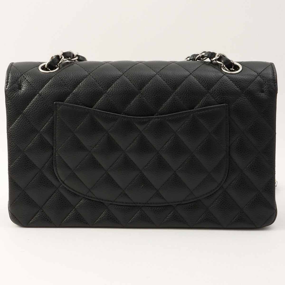 Caviar Skin Classic Flap Chain Bag 25cm, Black, Circa 2014