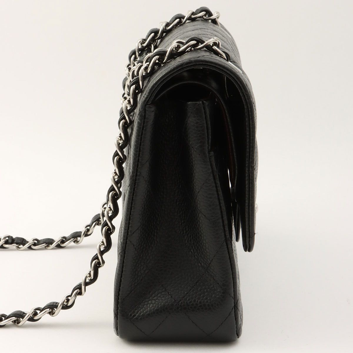 Caviar Skin Classic Flap Chain Bag 25cm, Black, Circa 2014