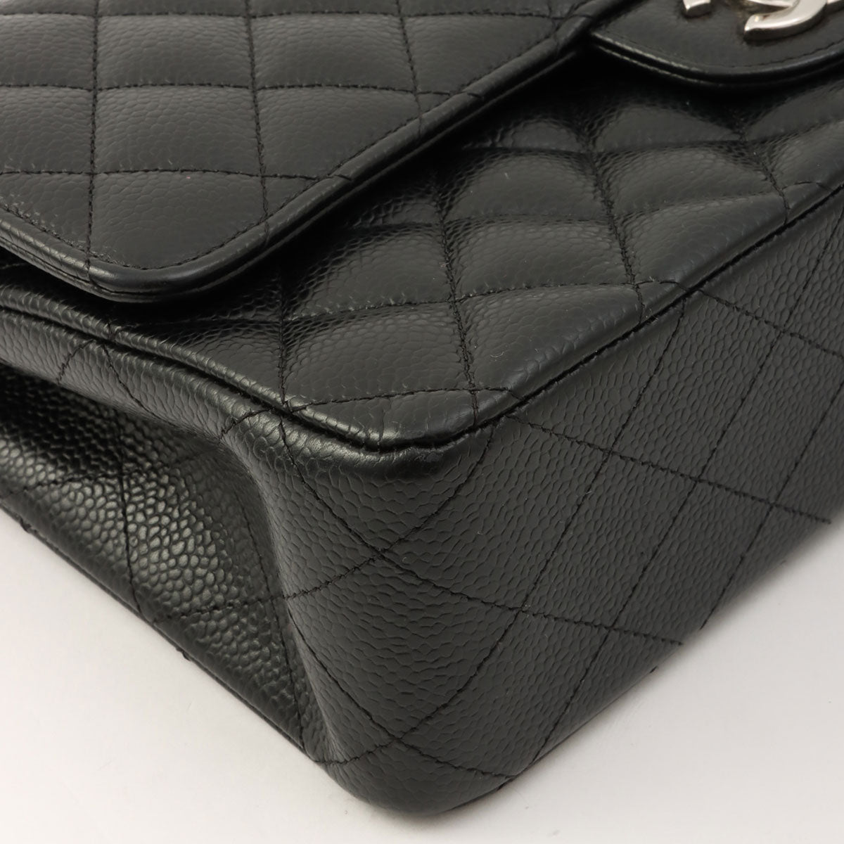 Caviar Skin Classic Flap Chain Bag 25cm, Black, Circa 2014