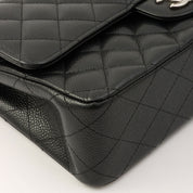 Caviar Skin Classic Flap Chain Bag 25cm, Black, Circa 2014