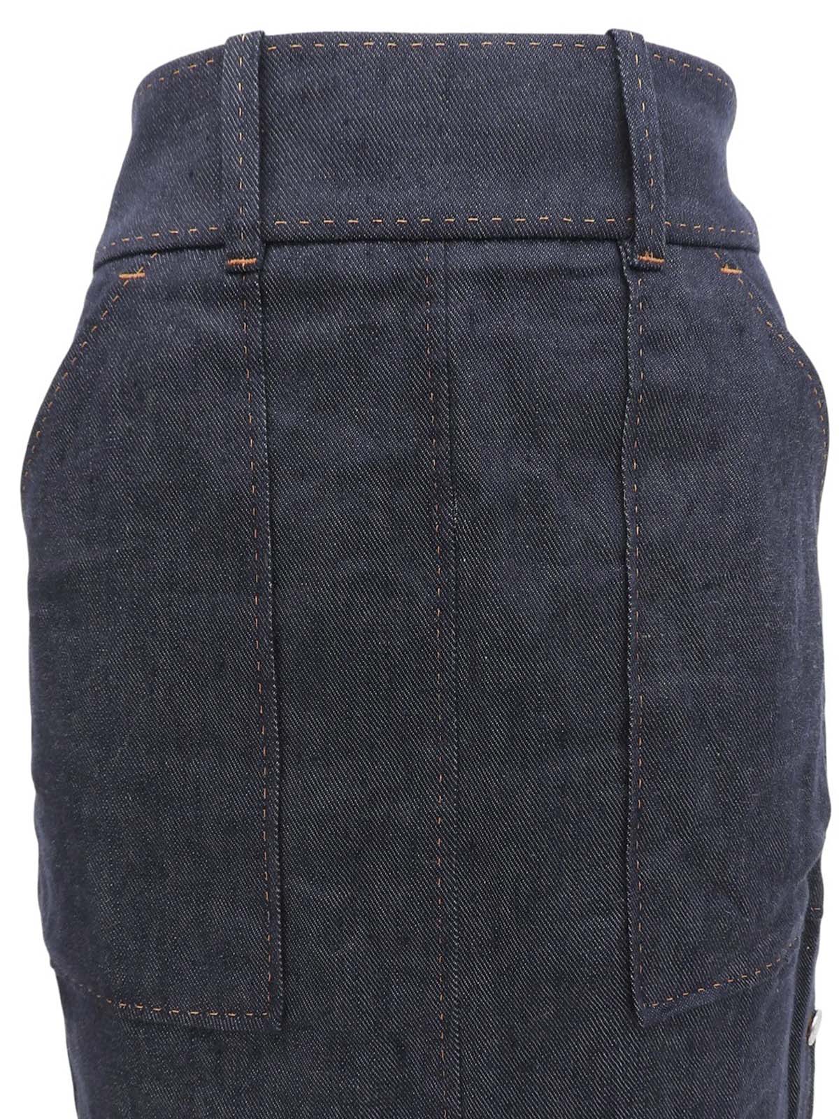 リネンセリエボタンスカート ネイビー