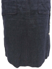 リネンセリエボタンスカート ネイビー